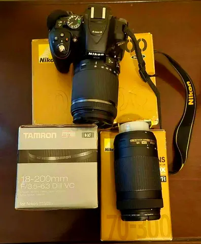 Nikon D3100 DSLR with 18-200mm Tamron + 70-300mm lens bundle