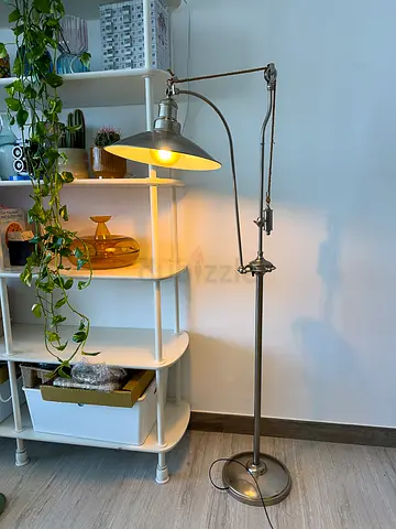 Pottery barn glendale industrial vintage floor lamp with smart bulb