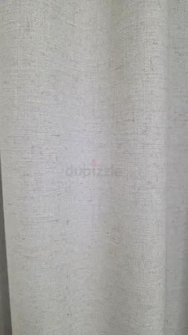 Beige linen-look blackout curtains - pair available