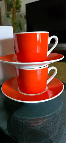 Orange 2-Piece Coffee Mug & Saucer Set