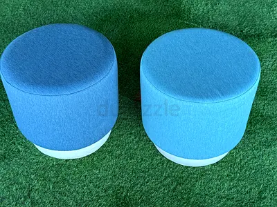 Pair of Blue Round Fabric