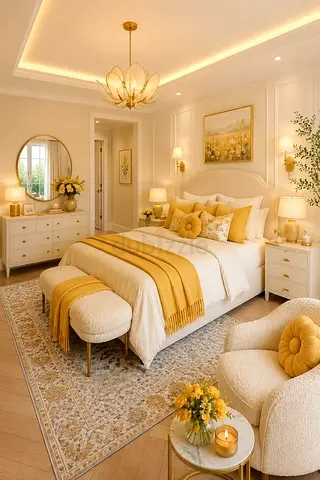 Stylish cozy off White colour 180*200 King size bed.