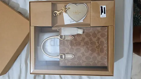 Coach mini tote charm boxed