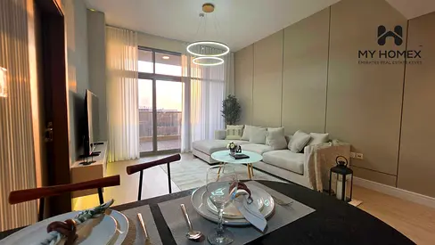 Furnished 1BR Apartment | Community view | Balcony