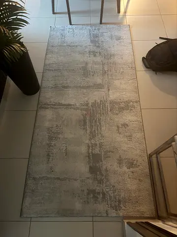 Light Grey Modern Abstract Rug - Good Condition