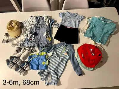 Baby boy clothes bundle 3-6 months (68 cm) - summer set with hat & shoes