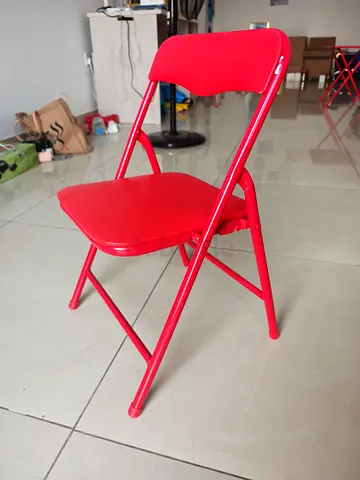 Red Metal Folding Chair for kids - Lightweight, Good Condition