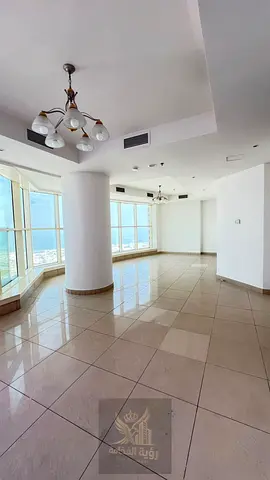 3 Bedroom Apartment with Living Room and Direct Sea View in the Heart of Sharjah, Master Bedroom, Master Maid Room, Balcony, Free AC, Parking and Main