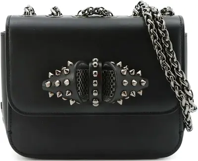 Christian Louboutin Black leather chain-strap shoulder bag