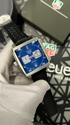 TAG Heuer Monaco Calibre 11 Automatic Chronograph - Blue Dial, Leather Strap
