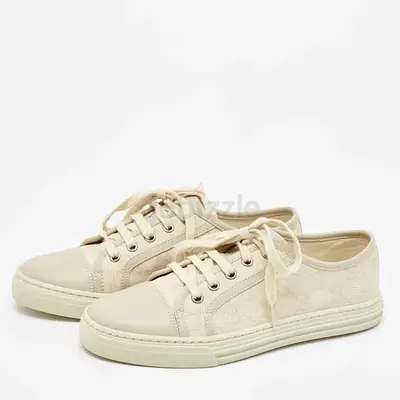 White Gucci women’s low-top sneakers - used 1 time only, good condition