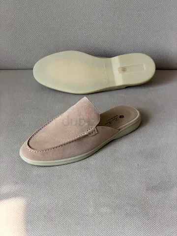 Loro piana Beige suede slip-on mule loafers - comfortable casual sizes 36 to 47