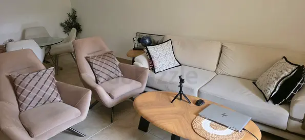 Beige 3-seater Sofa with Two Accent Armchairs and Coffee Table - Good Condition