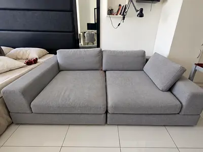Light grey 2-seater modular sofa / lounge couch - good condition