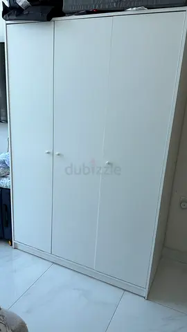 White 3-Door Wardrobe / Armoire in Good Condition