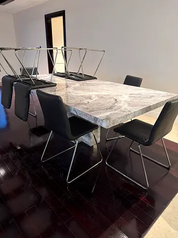 Marble-top dining table 8 seater