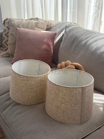 A pair of brand new beige lampshades!