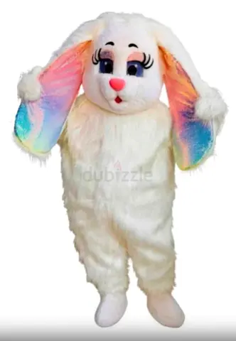 Mascot in stock , White Plush Bunny Costume / Large Rabbit Mascot Suit