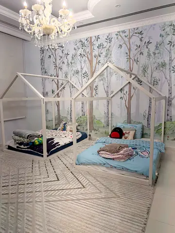 White Wooden Montessori Floor Bed (House Frame) - Good Condition