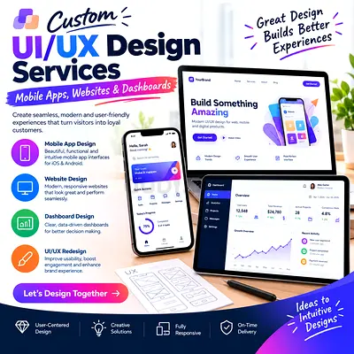 Custom UI/UX Design Services | Mobile Apps, Websites & Dashboards
