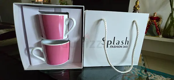 Pink 2-Piece Coffee Mug & Saucer Set