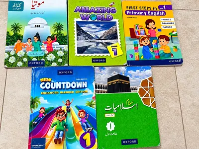 Set of 5 Oxford Primary School Books - English & Urdu (Grade 1)