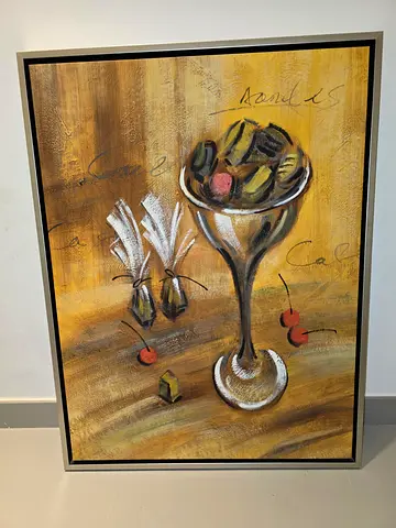 Garofalo Signed attribute Italian Oil Painting – 20th Century Framed Still Life