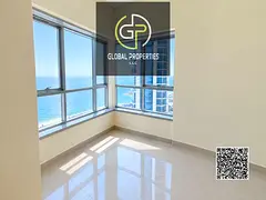 Huge 2BHK in Corniche Tower, Ajman! 2,300 sqft, full sea view, big balcony, 3 baths, closed kitchen.