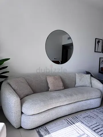 Light grey 3-seater fabric sofa in good condition