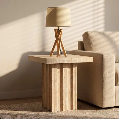 New Scallop Sintered Stone Top End Table