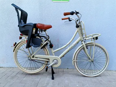 Aluminium Dauch Adam Bike with New Polisport baby seat Back Pedal brake, Light, Double bike lock