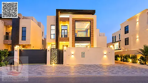 Villa for sale in Ajman, Al Bahia area. 5 master bedrooms, living room, majlis, maid's room. Freehold ownership for all nationalities. Bank financing