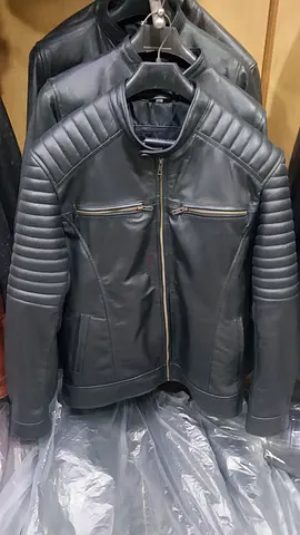 Men's Black Real Leather Motorcycle Racer Vintage Jacket