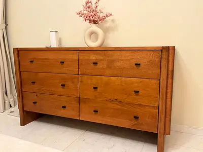 West Elm Solid Wood 6-Drawer Dresser / Sideboard - Natural Finish