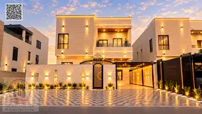 Villa for sale in Ajman, Al Bahia area. 6 master bedrooms with a roof terrace, majlis, living room, 