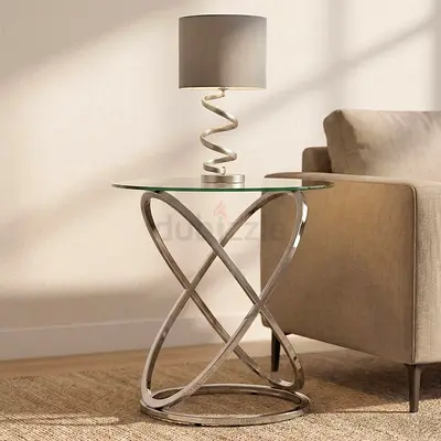 New Carlton NXT Glass End Table - Silver