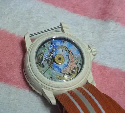 Blancpain ocean switch White automatic mechanical wristwatch with display.