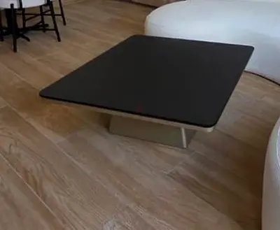 Brand New-Modern Low Square Coffee Table with Dark Top