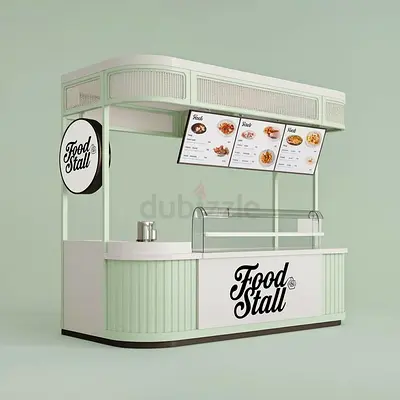 Modular Food Stall Kiosk with Counter and Display Canopy | Food Kiosk For Sale