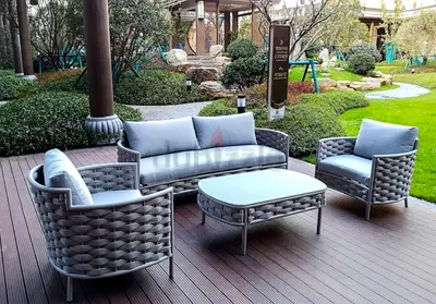 Sofa set aluminium handmade grey outdoor furniture garden furniture