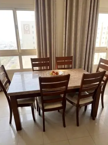 Marble dinning table with chair for sale