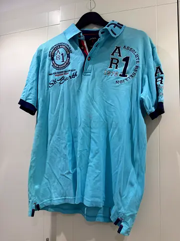 Absolute Rebellion polo shirt, light blue, size XL