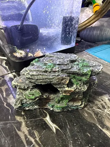 Aquarium rock cave ornament - used decor for fish tank