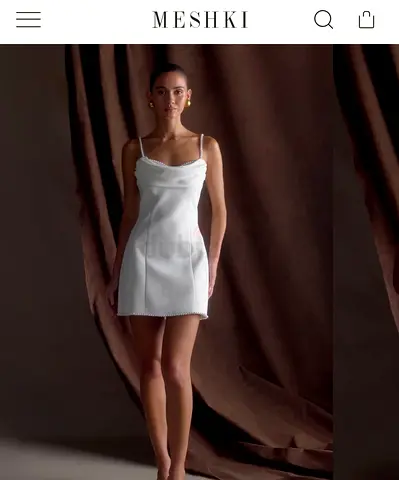 White Satin Mini Dress with Spaghetti Straps