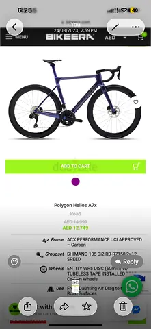 Polygon Helios A7X Carbon Road Bike XS | Shimano 105 Di2 | Carbon Wheels