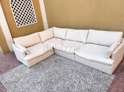 4_ piece's Modular Home Center Swin feather filled Corner Sofa Beige