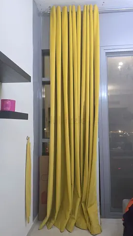 Yellow blackout curtains - single panel, good condition