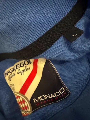 Monaco Grand Prix McGregor vintage-style blue polo, size L
