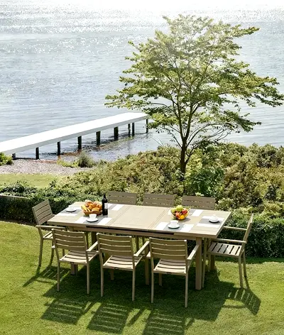 Dinning table aluminium extendable beige 3M outdoor furniture garden furniture