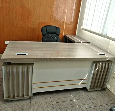 Executive Office Desk with Side Returns - Modern Wood Finish